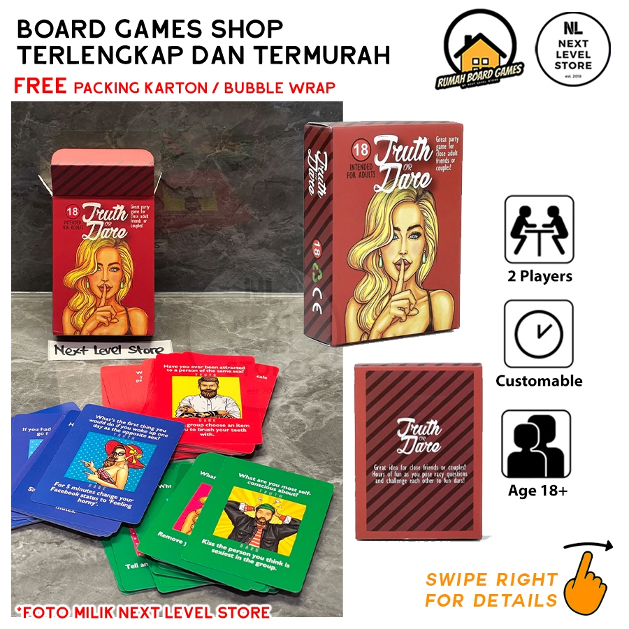 Truth or Dare Couple Dewasa Card Game Pasangan Board Game Couple 2 Pemain Party Hadiah Gift