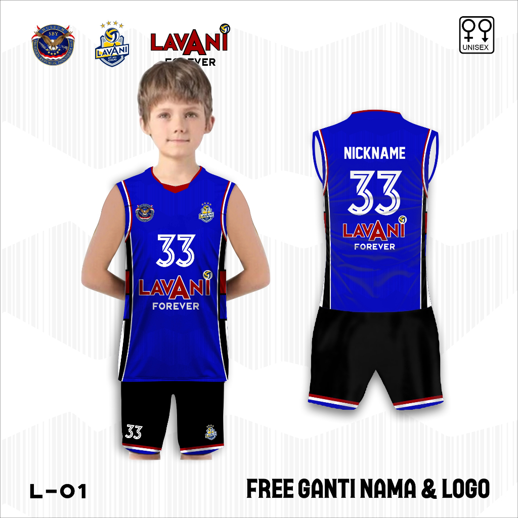 Setelan Singlet Baju Celana Olahraga Voli Anak Jersey Proliga 2026 Kaos tim LAVANI forever bebas cus