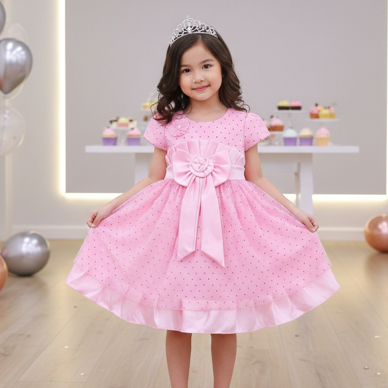 Gaun Princess uk 2-9 Tahun / EXPORT Quality Dress Polos Natal Branded Premium Baju Anak Perempuan