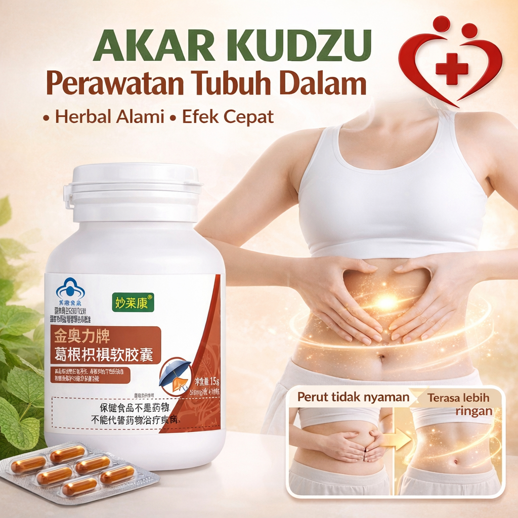 30 Kapsul Lunak Pueraria (Kudzu) Herbal / Suplemen Pelangsing Cepat / Perawatan Penurun Berat Badan 
