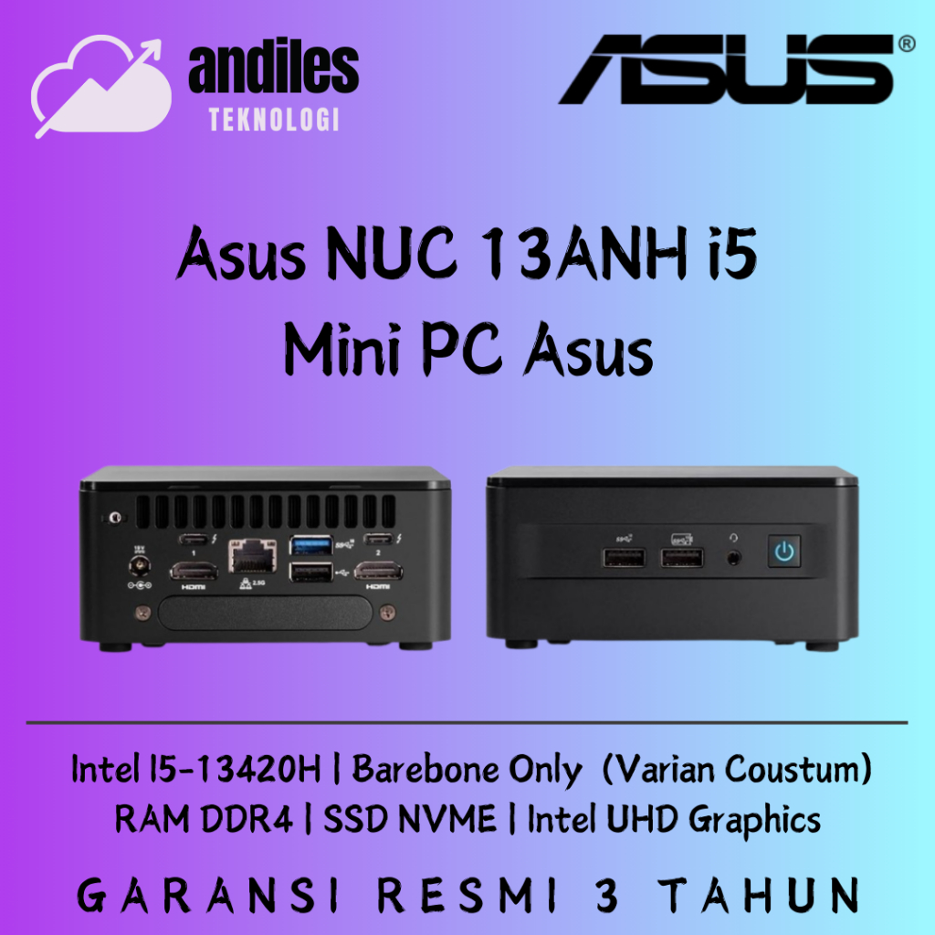 Mini PC Asus Nuc 13ANH i3 Core i5-13420H - Garansi Resmi - Barebone Only