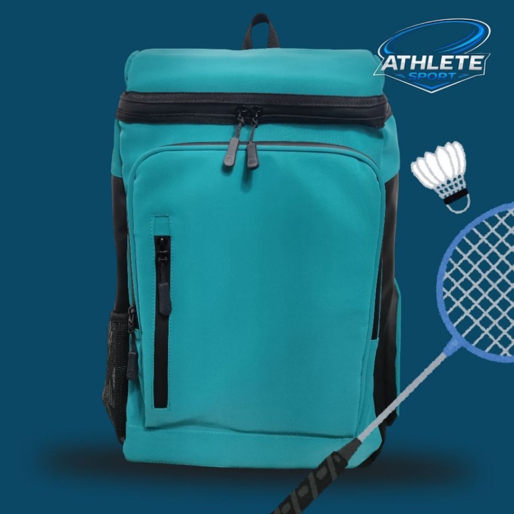 ATHLETE - Tas Ransel Badminton  GREEN EMERALD  waterproof