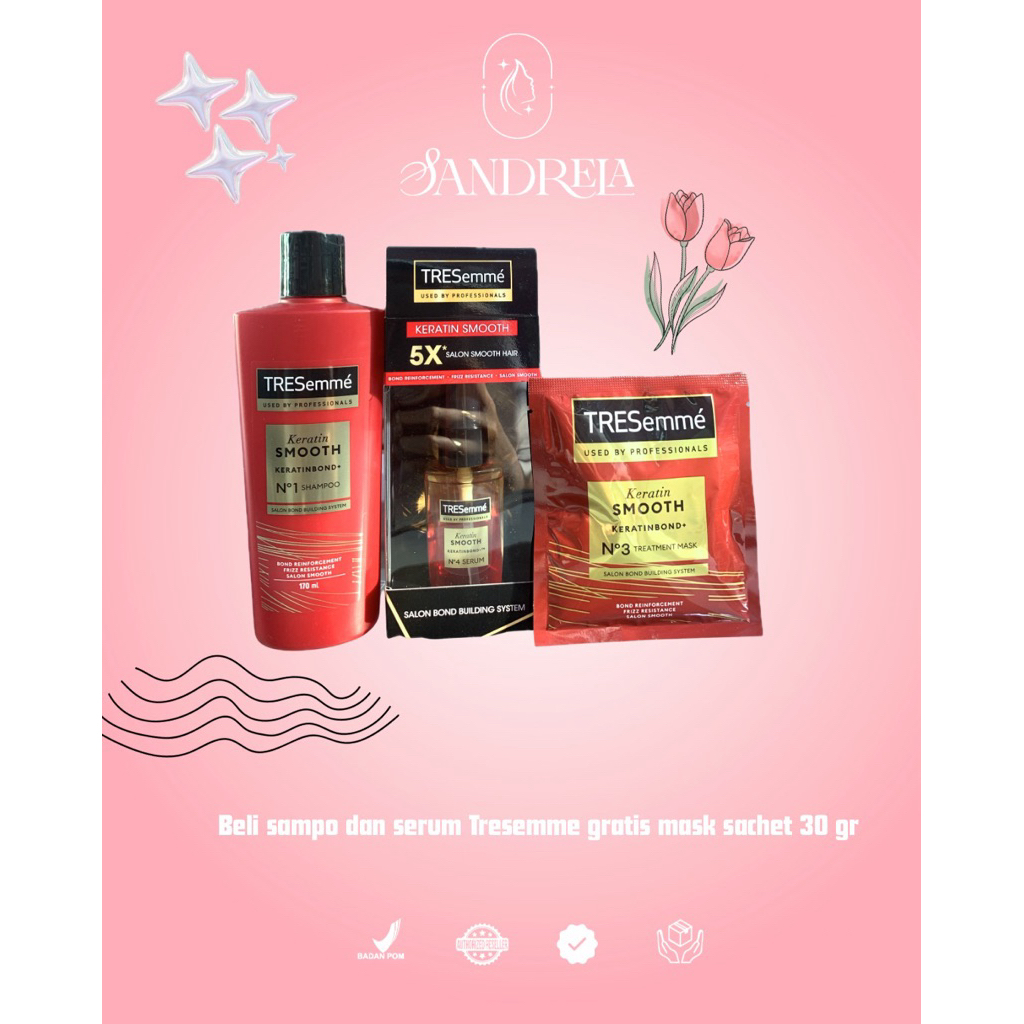 Tresemme sampo 170 ml + hair serum Tresemme 30 ml