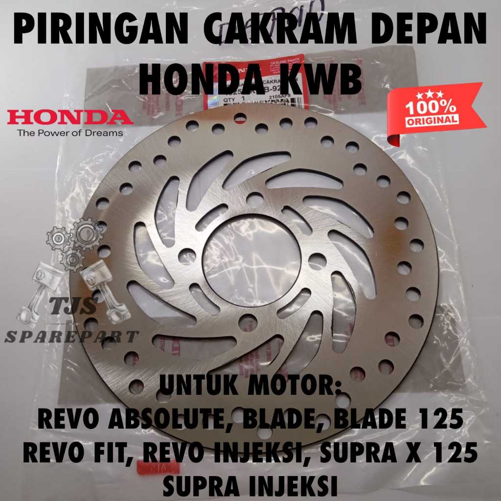 PIRINGAN CAKRAM DEPAN KWB HONDA REVO ABSOLUTE BLAED ORIGINAL ASLI AHM DISC BRAKE