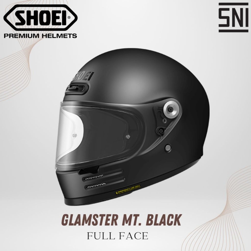 Helm Full Face SHOEI Glamster Matt Black Original SNI