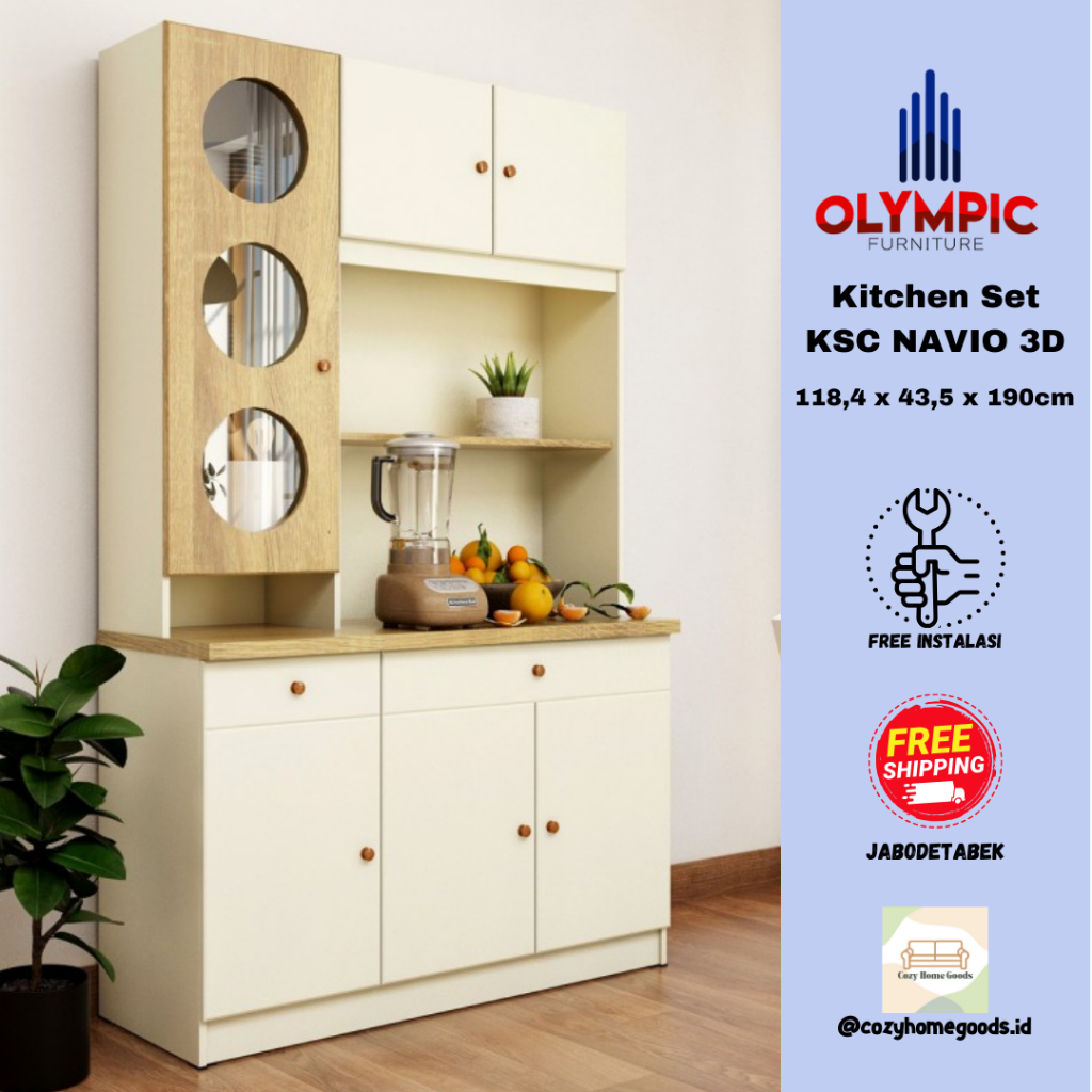 Olympic Kitchen Set - KSC Navio 2D/3D - Rak Piring - Rak Dapur - Lemari Dapur - Lemari Serbaguna - C
