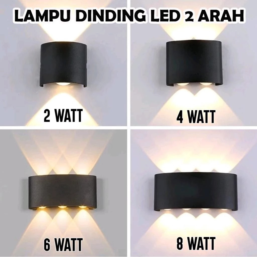 [READY]Lampu Taman /Lampu Dinding Taman Outdoor COB/LED Wall Light 2/4/6/8 Mata 220V Indoor LED Wall