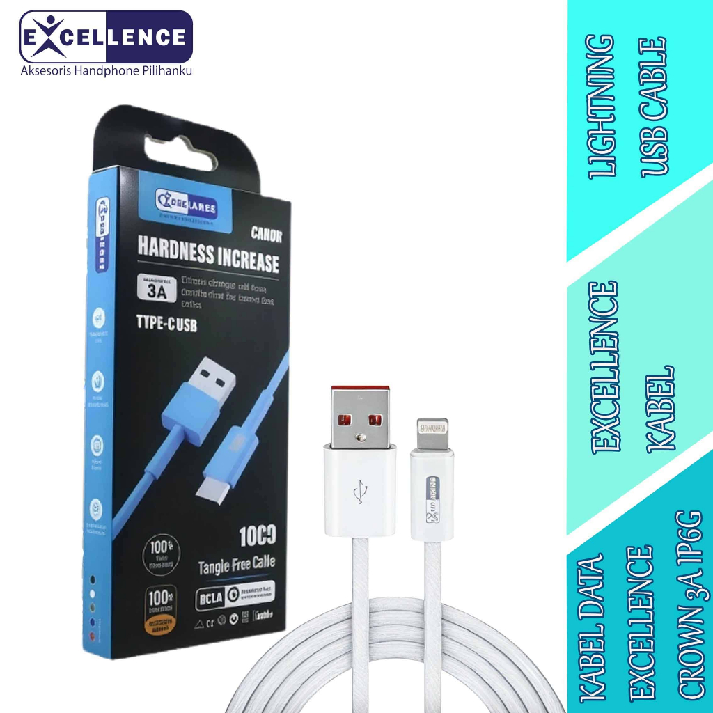 Kabel Data Excellence Crown 3A - Excellence Kabel - Lightning Usb Cable - IP6G