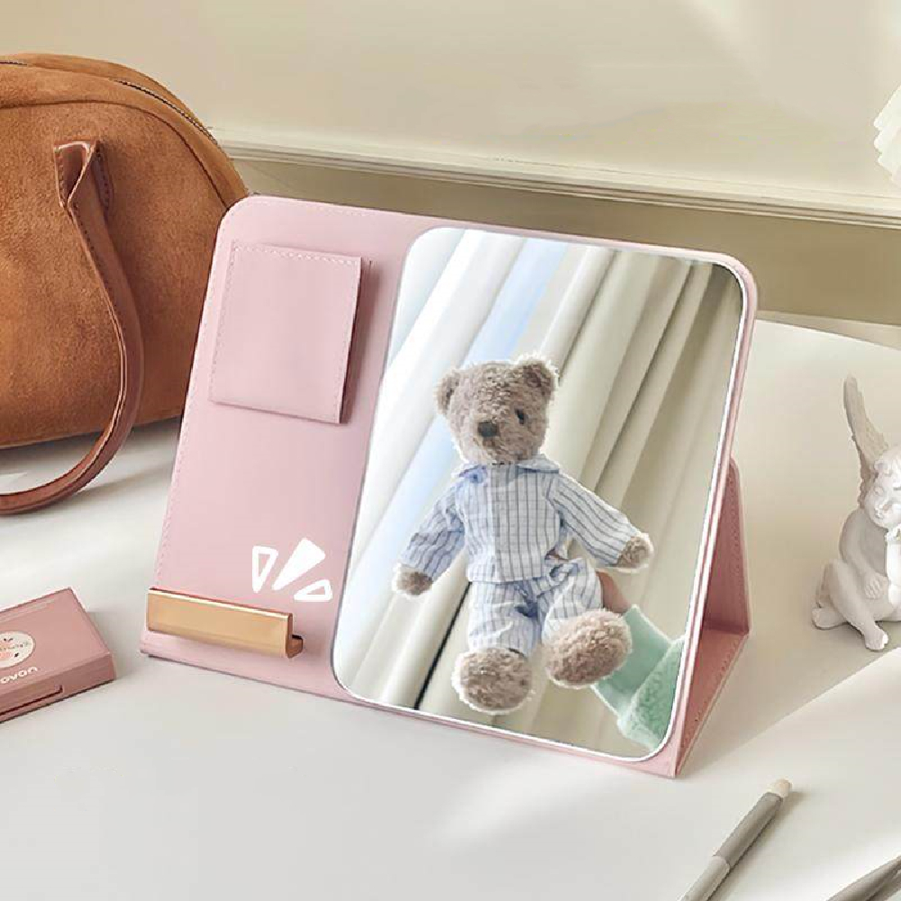 Cermin Kecil Multifungsi Cermin Rias Lipat Portabel Untuk Meja Rias Kantor Dan Dudukan Ponsel Untuk 