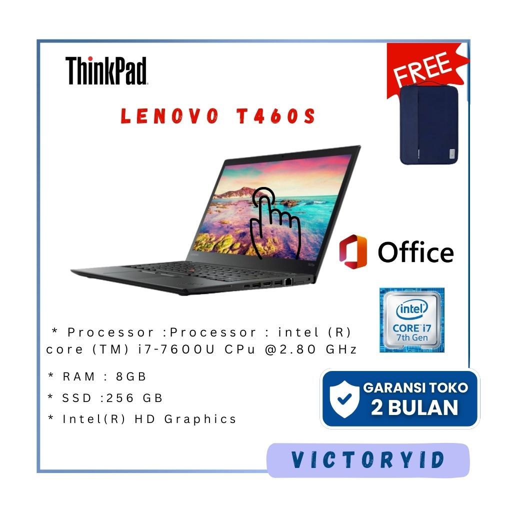 THINKPAD LENOVO T470S TOUCH I5 RAM 16GB SSD 256GB