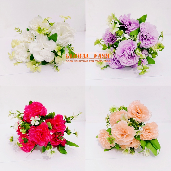 Bunga Artificial Anyelir 6 Tangkai / Tanaman Artifical Bunga Plastik Anyelir 6 Cabang Bunga Anyelir