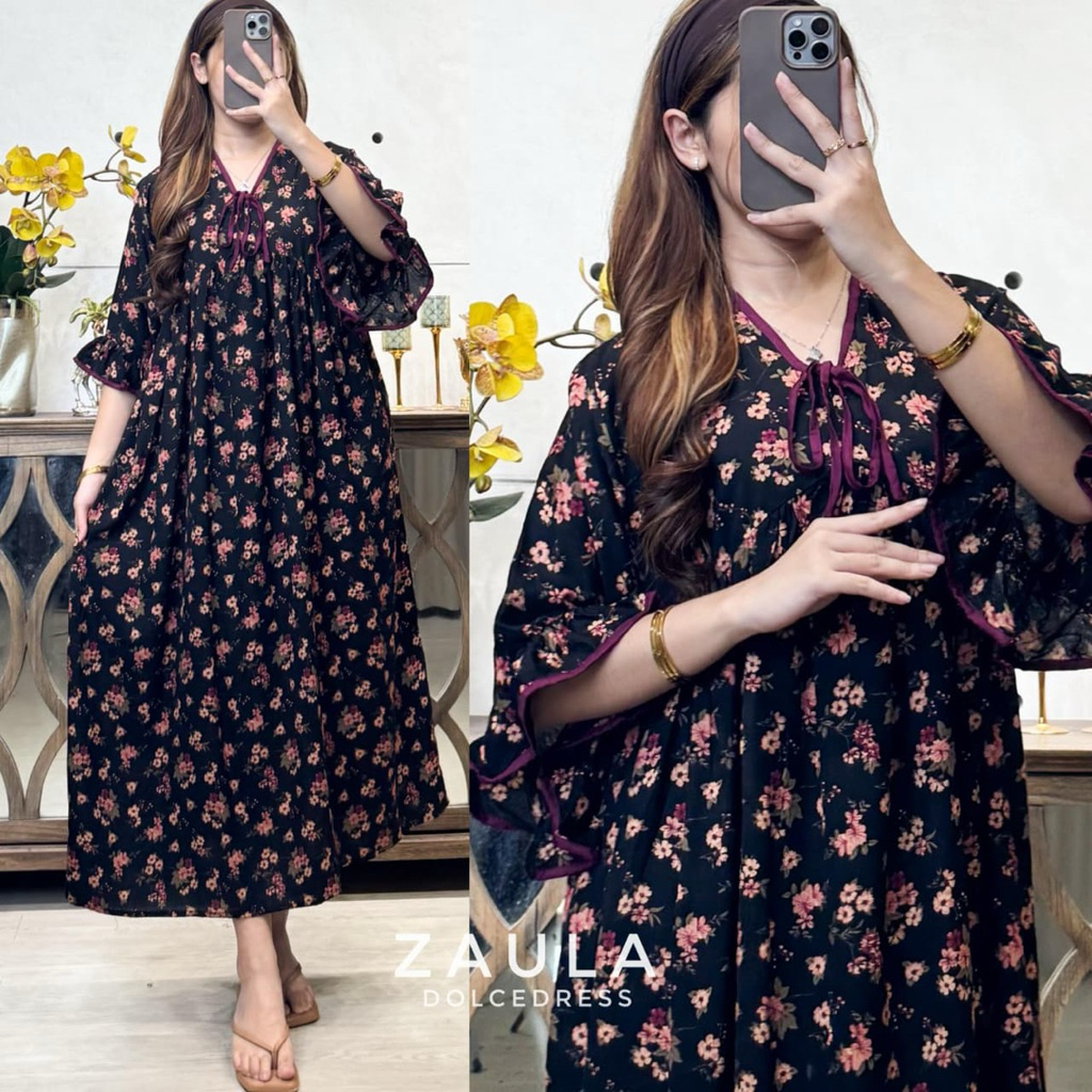 Zaula Dress by DolceDress / Dress kekinian / Dress jumbo terbaru / Dress terkini cantik trend