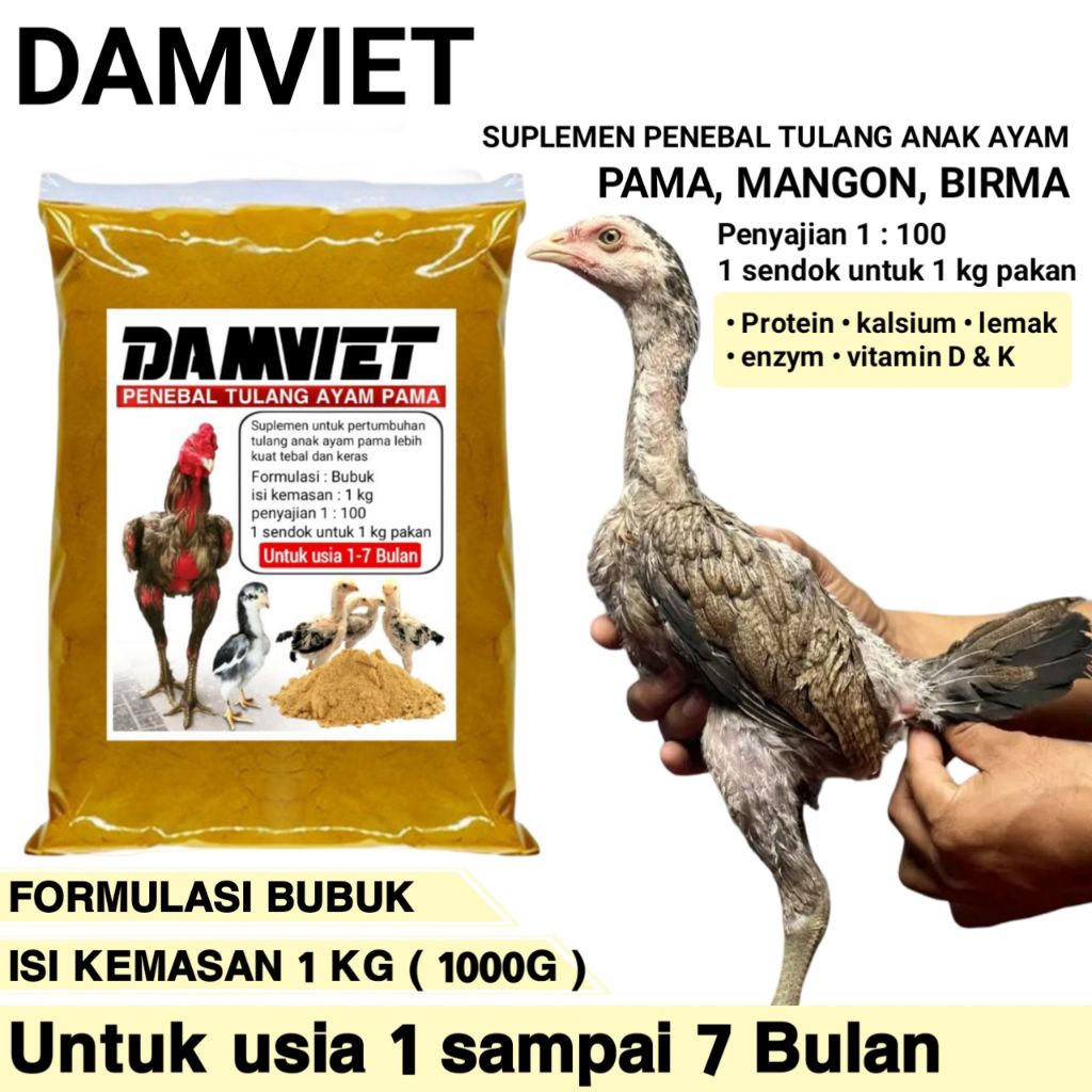 pakan tambahan penebal tulang anak ayam Pama Mangon birma