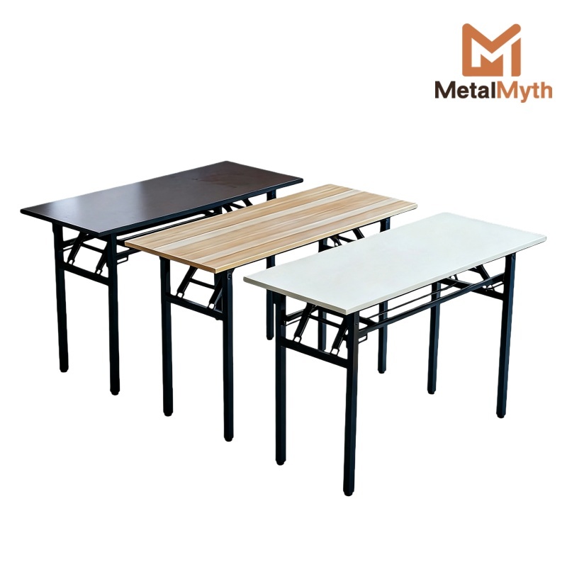 MetalMyth Meja Lipat 120CM Meja Makan Lipat Portable Meja Luar Ruang Untuk Jualan Kaki Lima