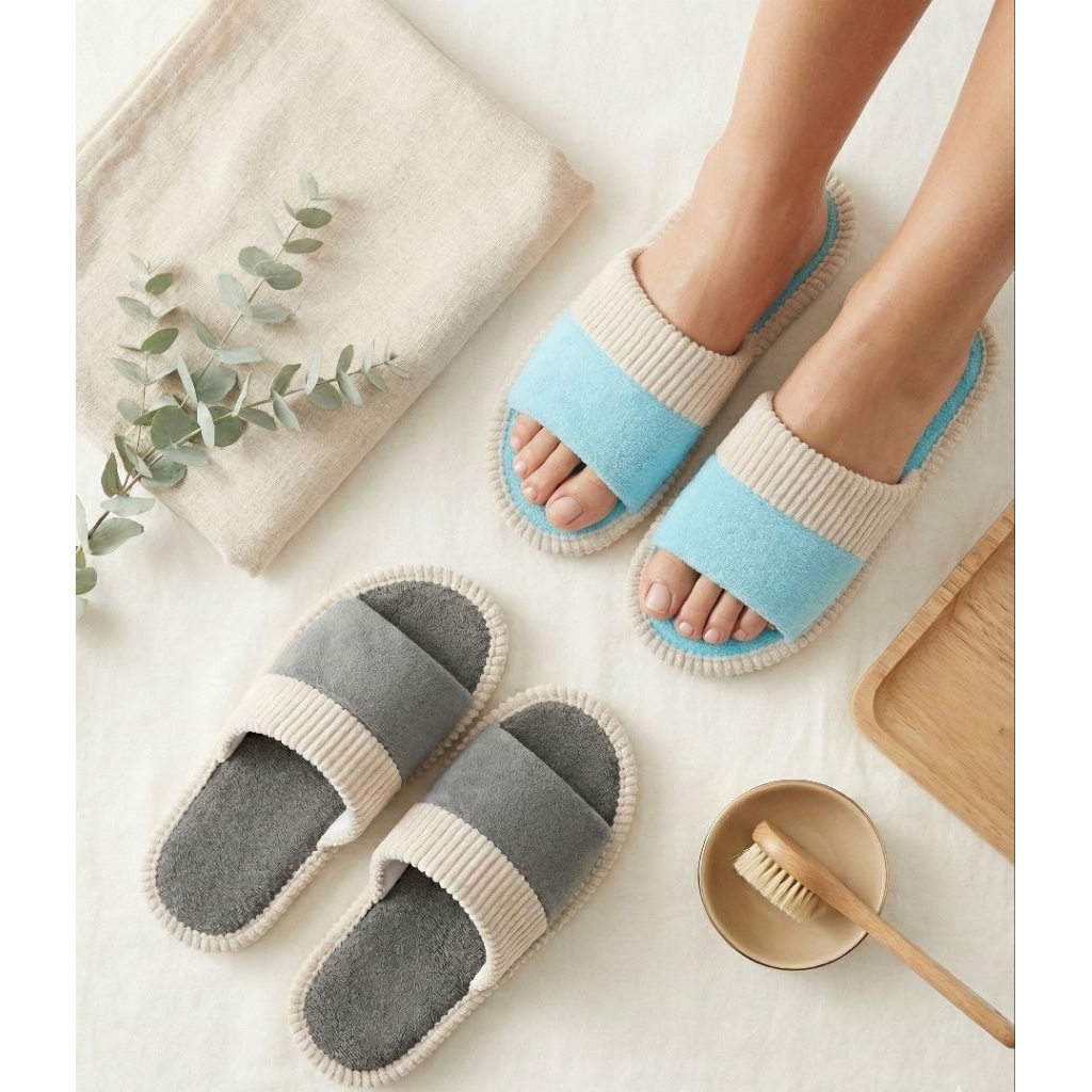 Sandal Rumah Wanita Bulu Empuk Anti Slip | Sandal Kamar Tidur Nyaman