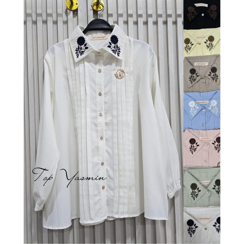 Top Yasmin Winody Update Fashion Terbaru Winody Atasan Wanita Kekinian Hijab Friendly kemeja Tangan 