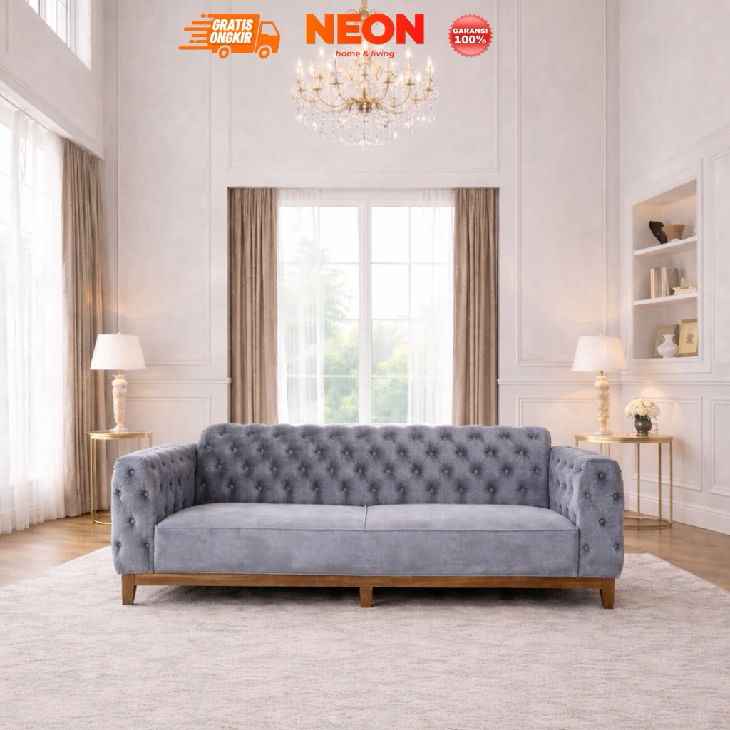 NEON Sofa Arios | Sofa Chesterfield | Sofa Klasik Mewah | Sofa Kancing Minimalis Makassar