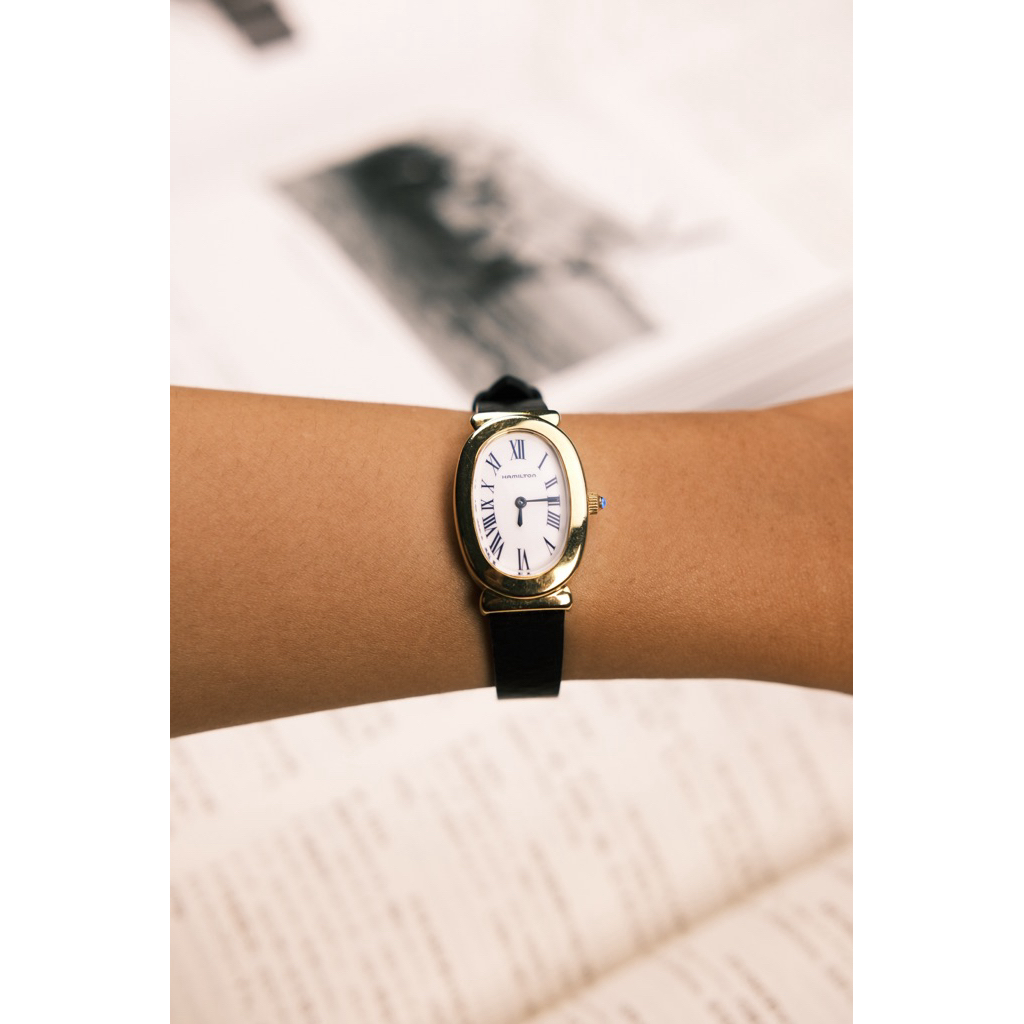 HAMILTON Baignoire Blue Index - Vintage Luxury Preloved Watch
