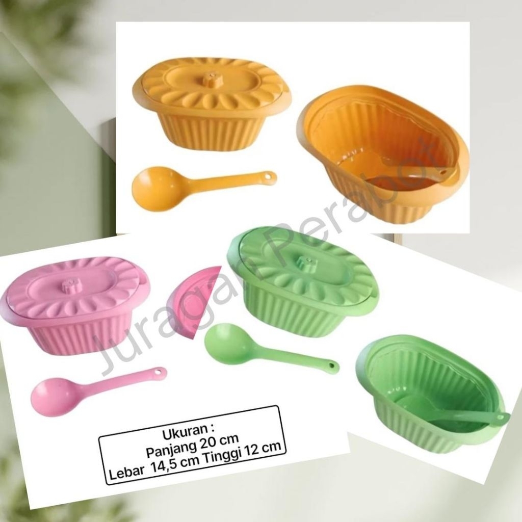 Basi oval set sendok penyimpanan makanan