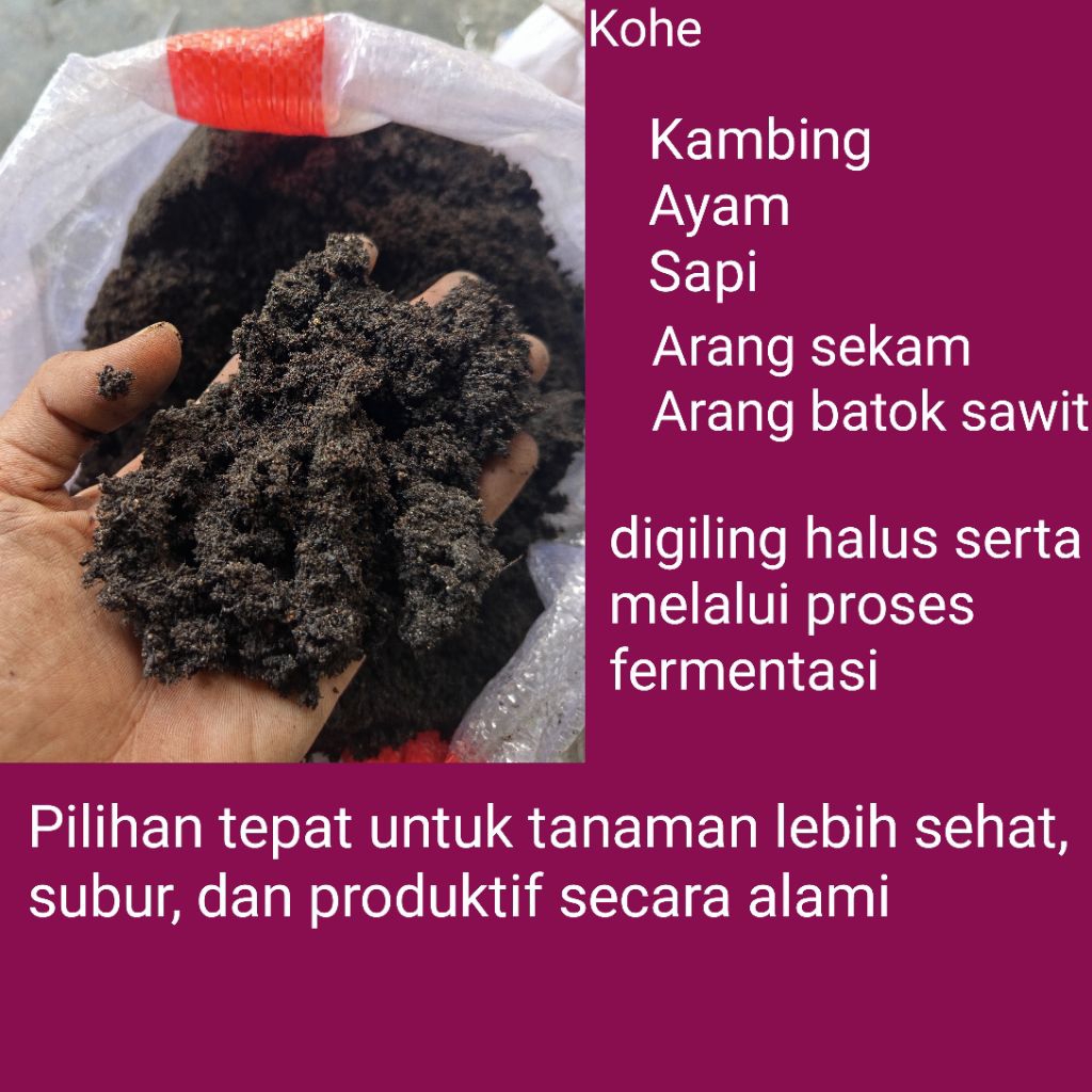 PUPUK KANDANG FERMENTASI HALUS 100% ALAMI karung 20 kg,