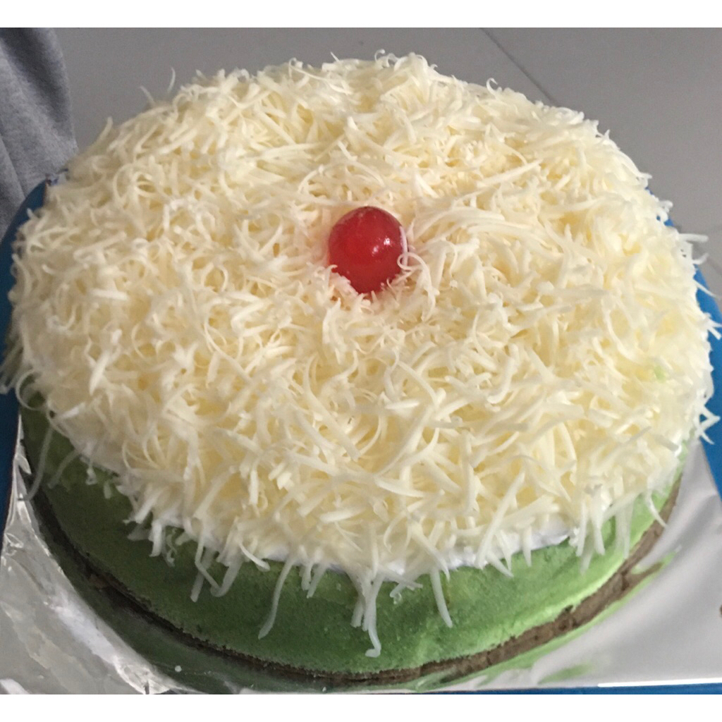 Bolu pandan kukus tabur keju 20cm