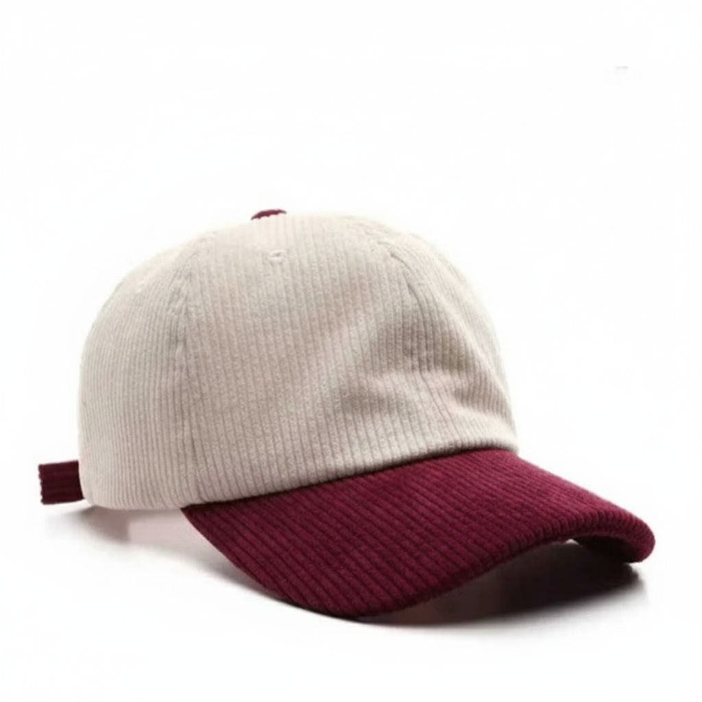 Topi Baseball Corduroy Polos Dua Warna Topi Corduroy Baseball Distro Hat Pria Wanita Dewasa