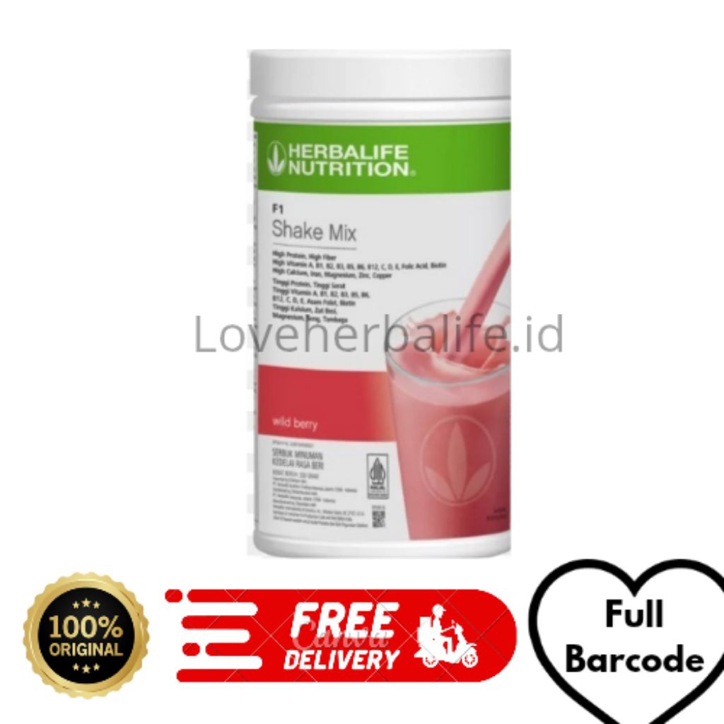 Herbalife Shake Mix Full Barcode - Rasa Berry