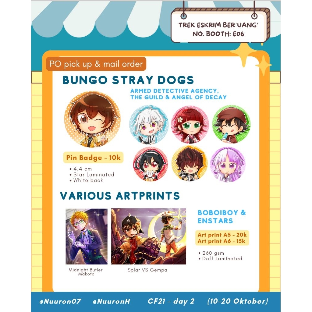 PIN Bungo Stray Dogs [Fanmerch by Nuuron]