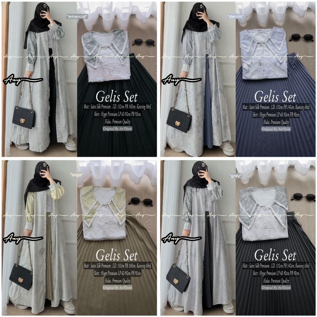 gelis gamis silk premium ori A.N.Y store gamis ceruty babydoll full furing gamis motif bunga dress r