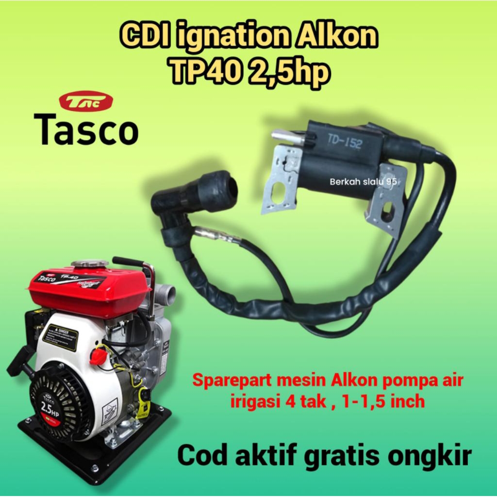 CDI TP40 Alkon pompa air 4 tak 2,5hp 1-1,5 inch coil diesel jinjing mod TASCO - koil