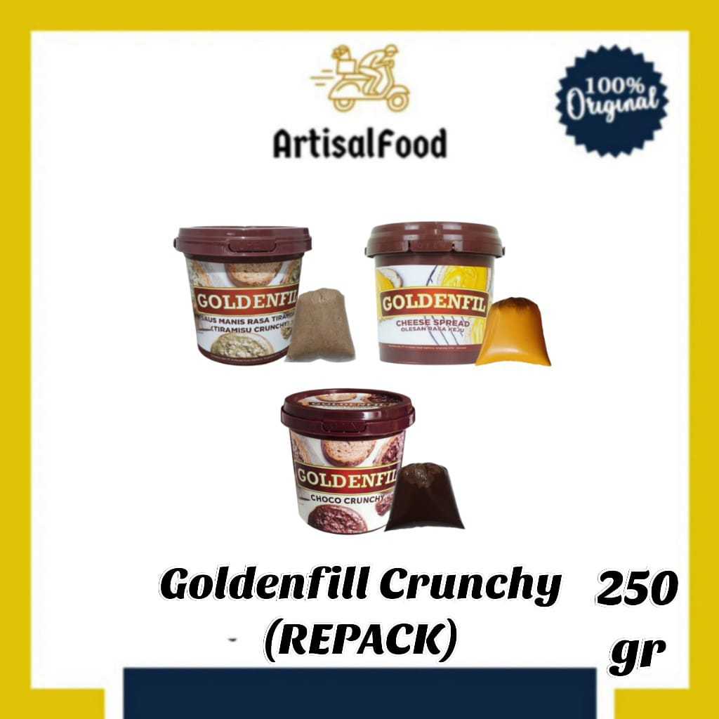 (250 GR) selai Goldenfill COKLAT Crunchy TIMB.