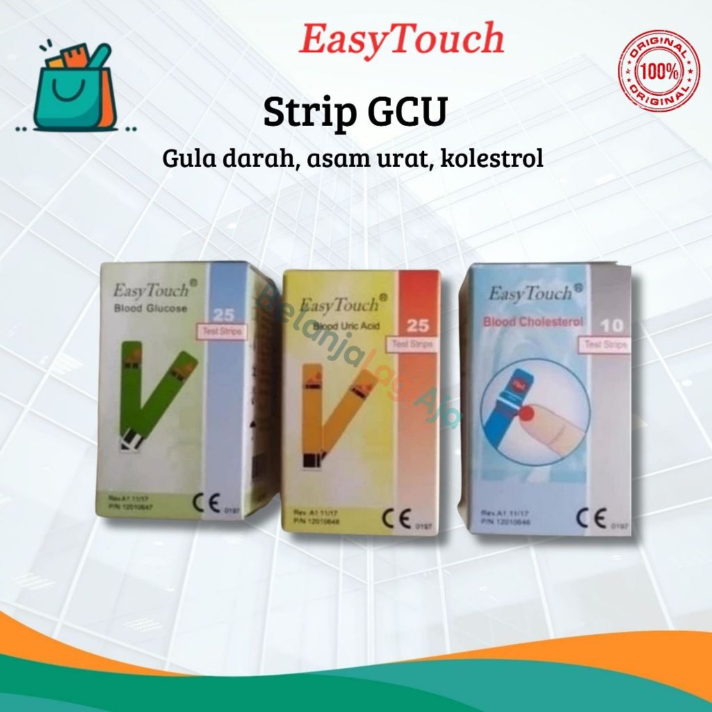 Paket Strip Easytouch / Refill Strip Easy Touch (Gula,Kolesterol,Asam urat) / Hemoglobin / Unit GCU