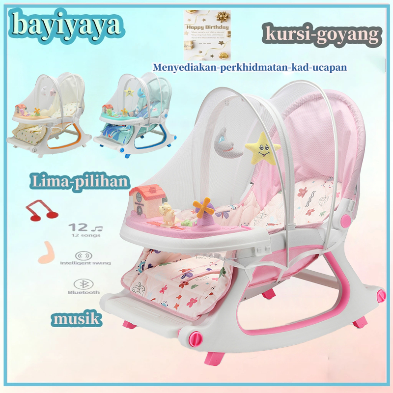 Ayunan Bayi Kursi Bayi Multifungsi Kursi Goyang Bayi Duduk Atau Berbaring Ayunan Bayi Manual