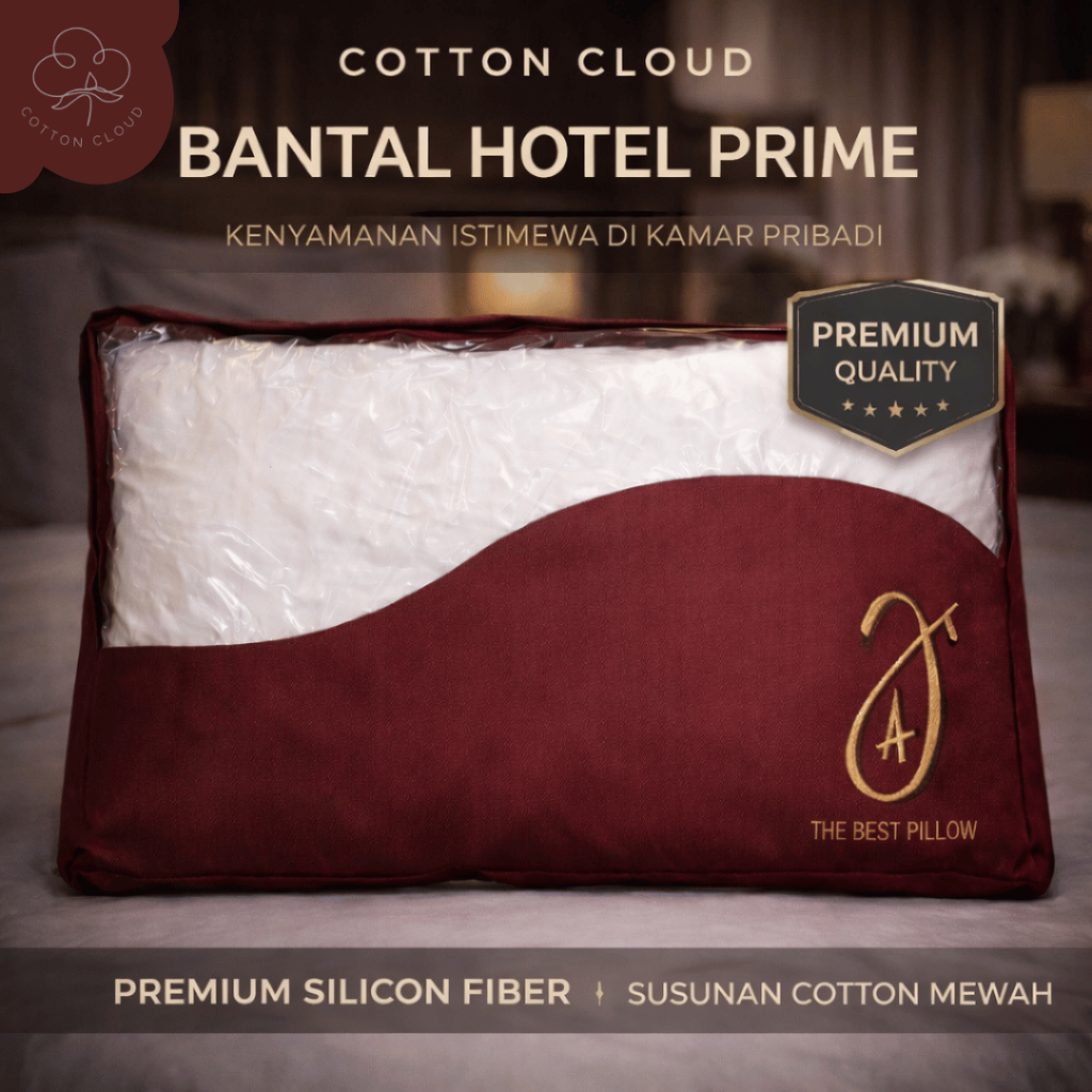 COTTON CLOUD - Bantal Tidur Hotel Premium KK King Koil (Bulu Angsa Sintetis) Jumbo 50x70