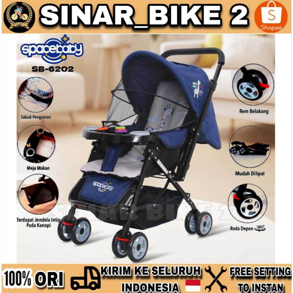 Baby Stroller SpaceBaby SB-329-1 Kereta Dorong Baby Bisa Ayun //Baby Stoller SPACEBABY SB 6202
