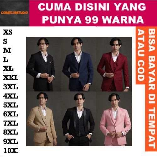 99 WARNA JAS WARNA WARNI SIZE JUMBO / JAS PRIA UKURAN BESAR / JAS NIKAH UKURAN JUMBO Blazer Celana G