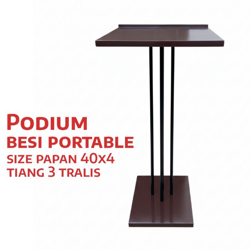 Meja Pidato Portable type Tralis Besi size 110 CM / Podium Portable Pasang Copot Mimbar Minimalis Be