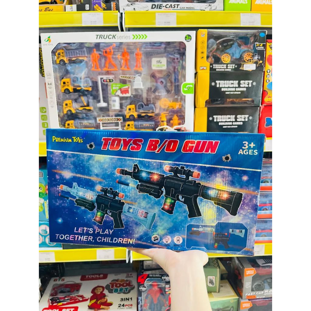 Mainan Pistol B/O Gun merek Premium Toys