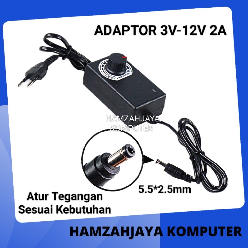 Adaptor Charger 3v-12v 2a Dimmer Switching tarvo Adj Voltmeter Power Supply Converter AC to DC 3V-12