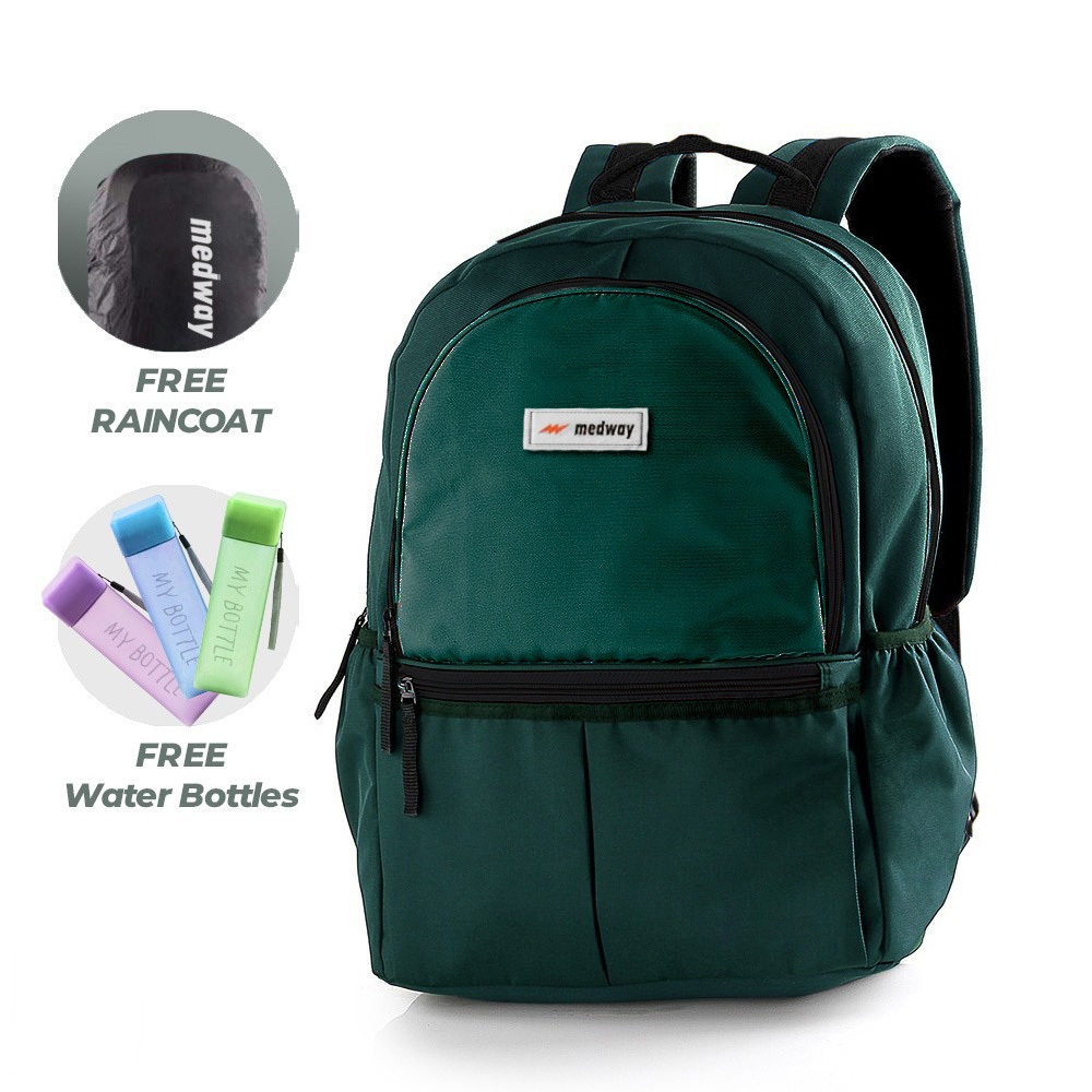 MEDWAY Tas ransel sekolah SD SMP SMA anak perempuan warna Hijau Botol / Tas Ransel Tas Punggung anak