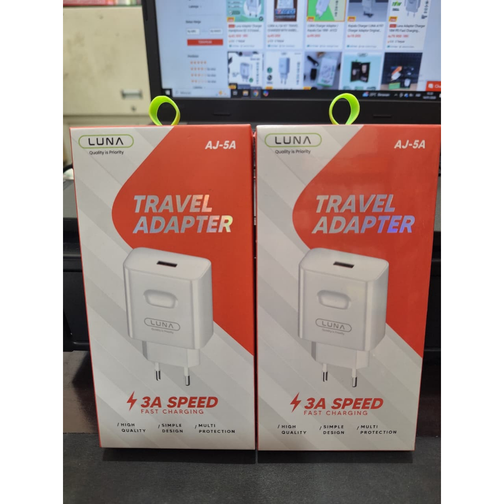 Luna Adapter Charger Handphone QC 3.0 travel Charger 18 watt Fast Charginng Adaptor AJ-5A