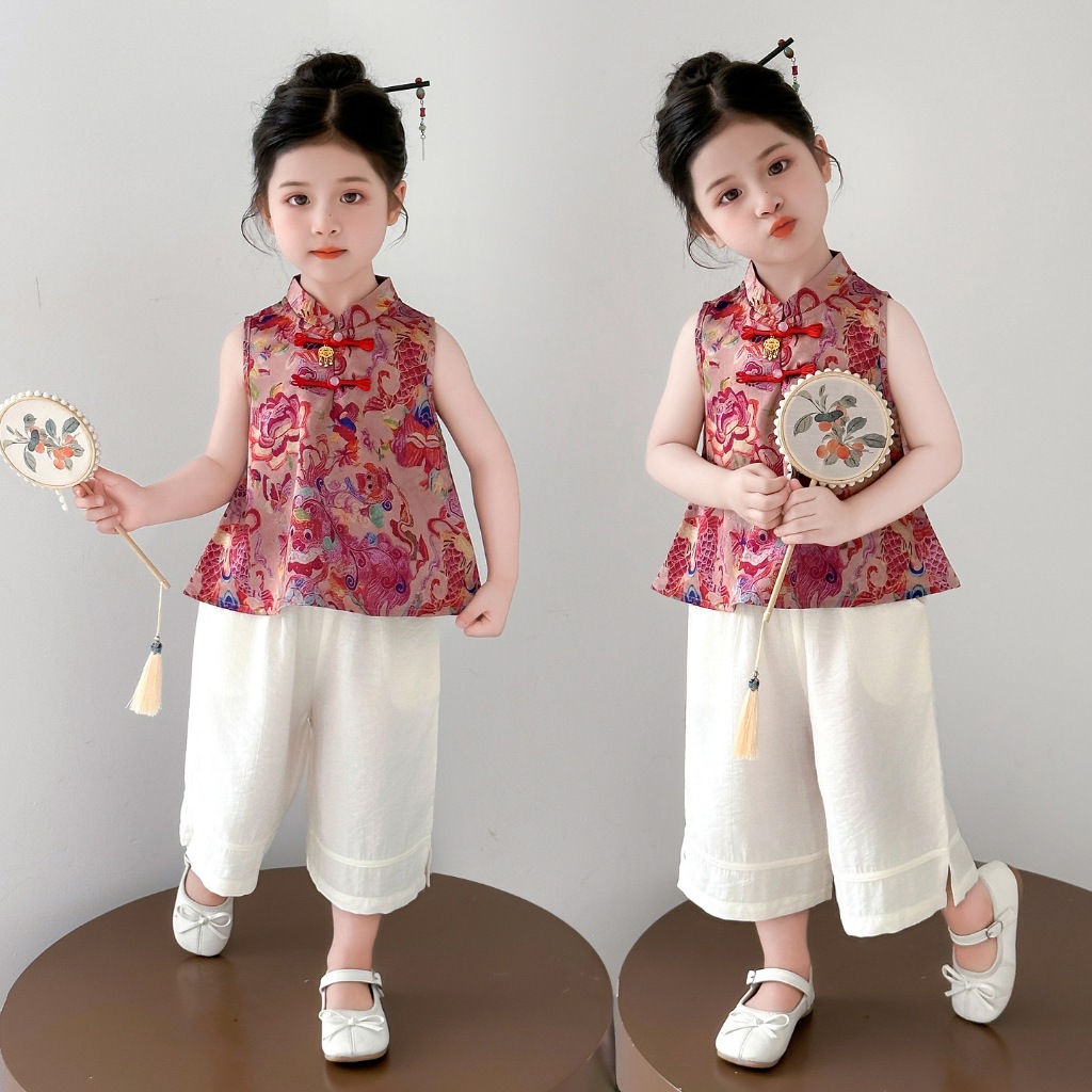 Baju Setelan Imlek Cheongsam Hanfu Anak Perempuan Modern