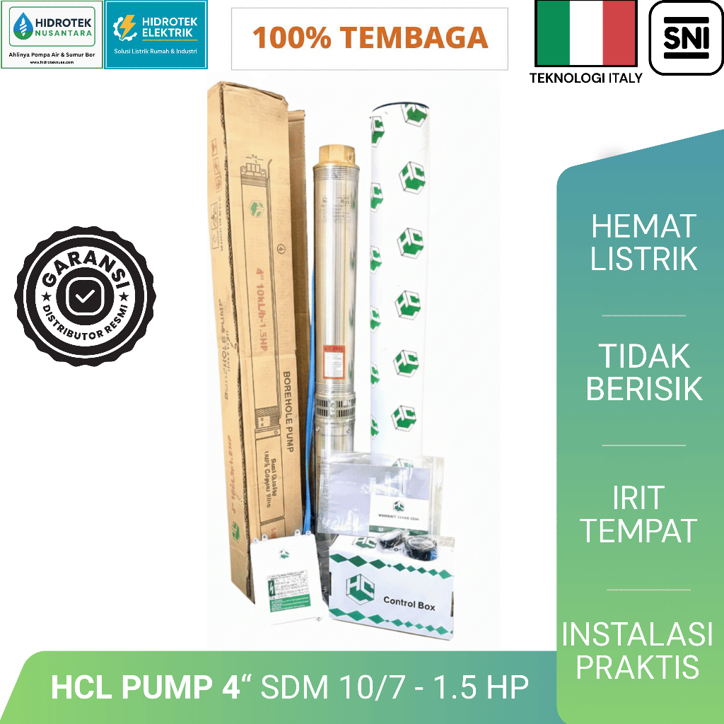 Pompa Air Submersible HCL Pump 4" SDM 10/7 – 1.5 HP