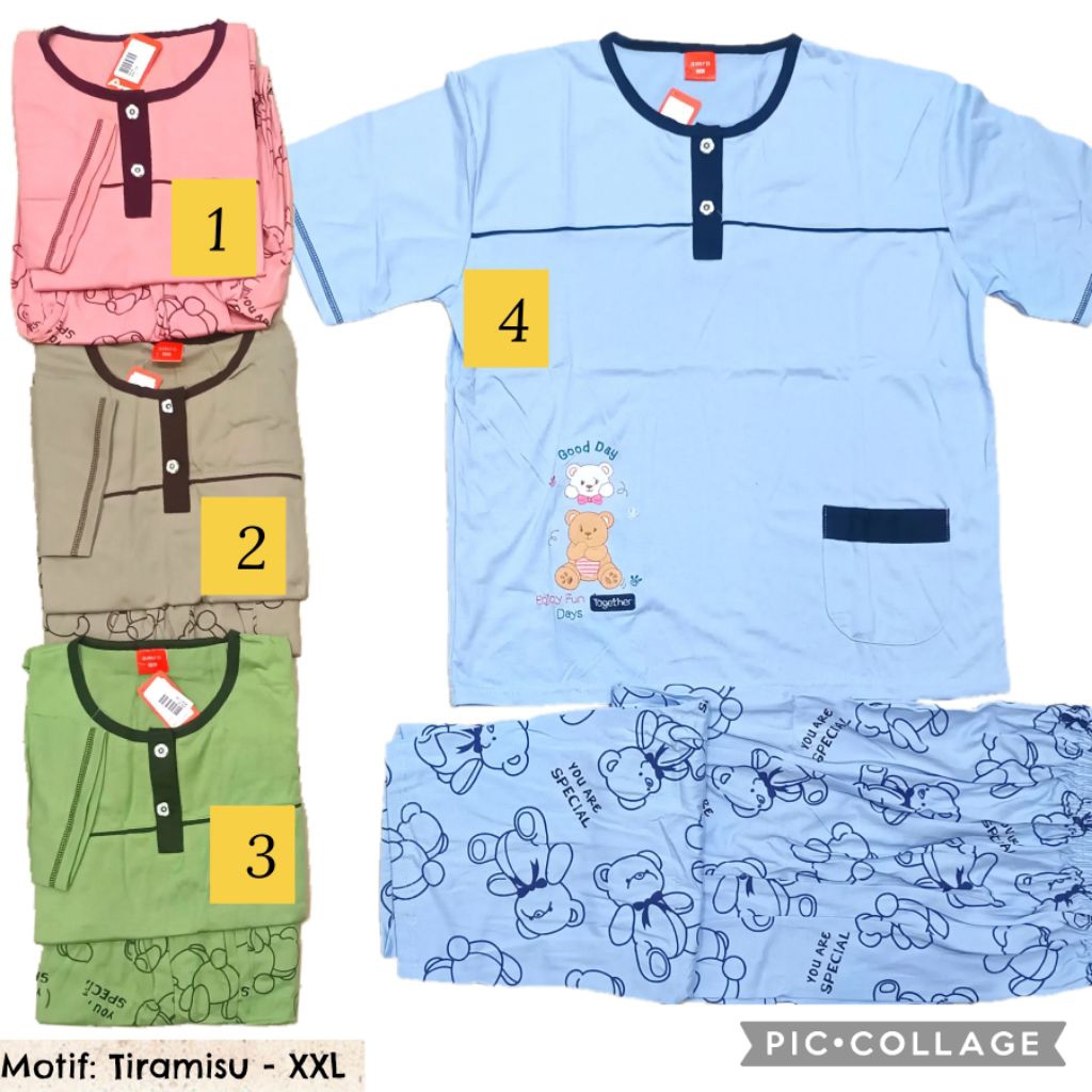 Babydoll amro CP jumbo XXL Dewasa Celana Panjang label merah piyama rumah one set pajama big size be