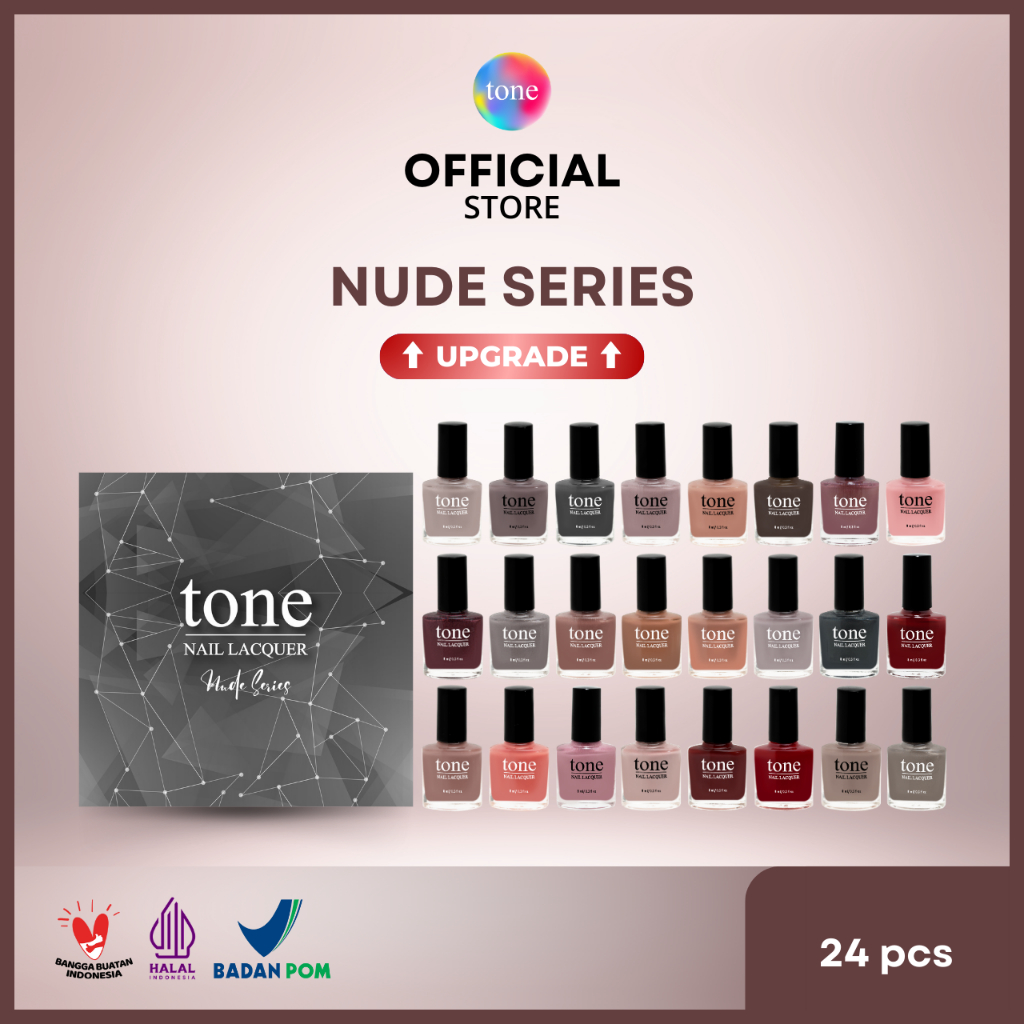 Tone Nail Lacquer Nude Series 1 Box | Kutek Nude | Cat Kuku | Nail Polish | Kutek Halal Muslimah