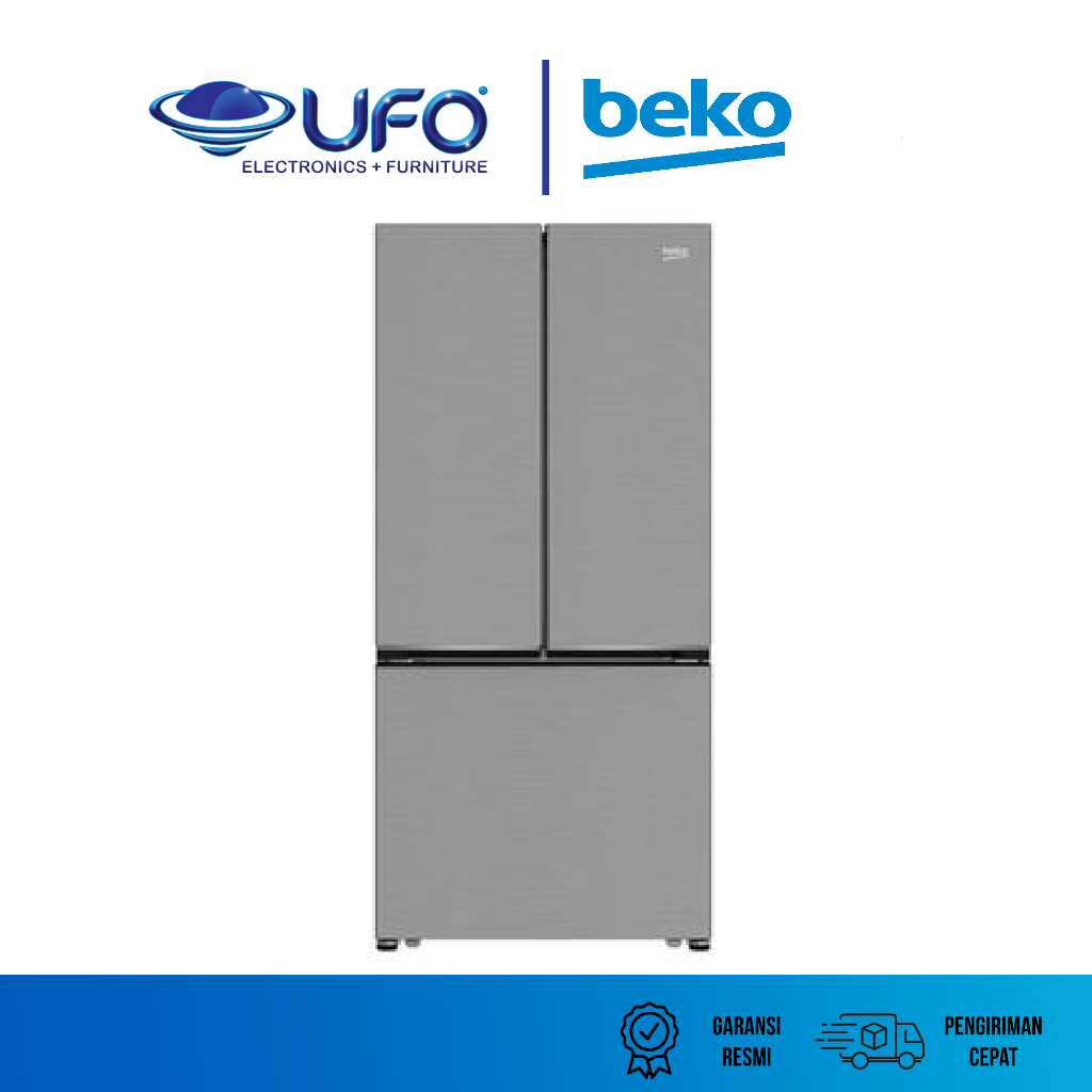 BEKO Kulkas French Door Bottom Freezer 500 Liter GN16500IVZX