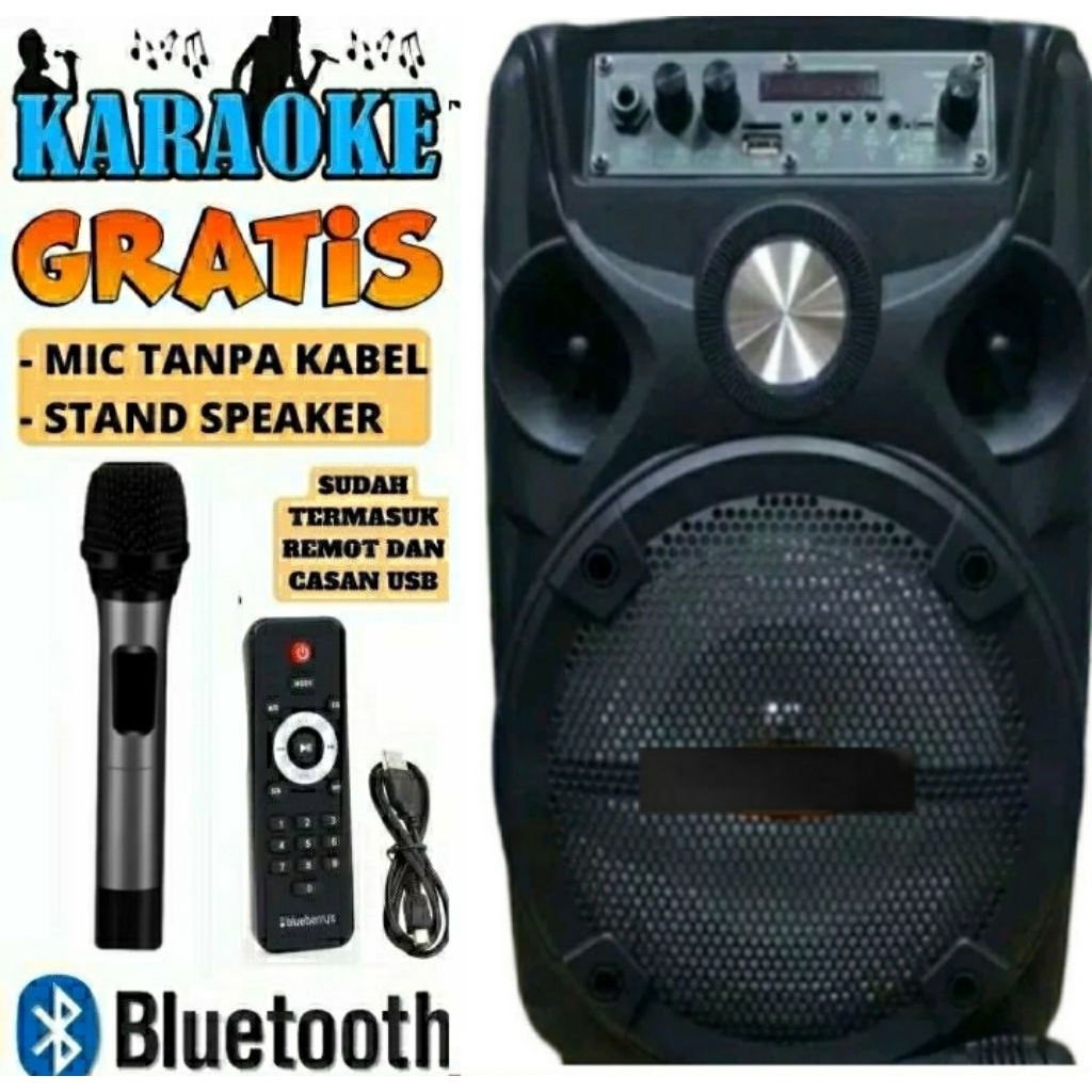 (COD) [FREE MICROFON] SPEAKER BLUETOOTH UKURAN BESAR 6,5 INCH SUPER BASS / SPEAKER BLUETOOTH KIMISO 