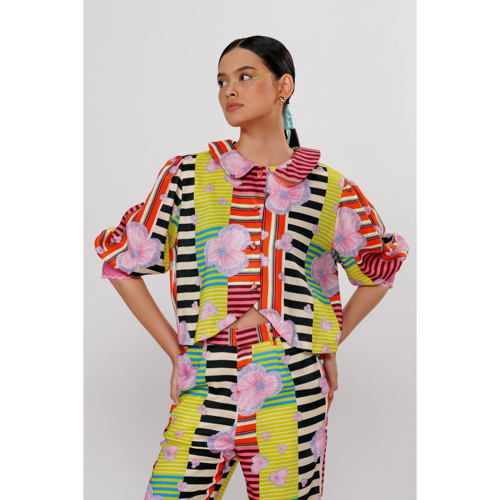 Calla The Label - Bloomscape Crop Shirt - Vibrant