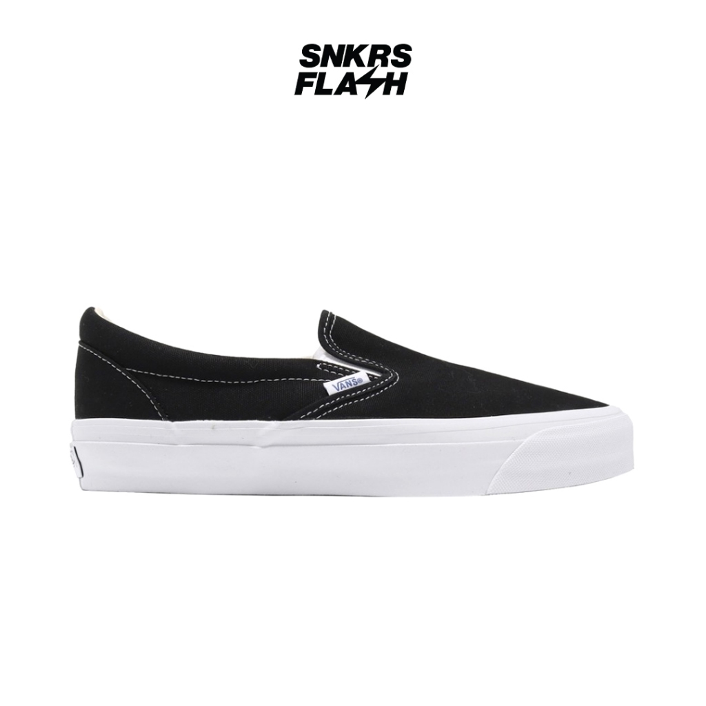 VANS Slip On Reissue 98 Lx Black White Sepatu Sneakers Unisex - VN000CSEBA2 - Size 46