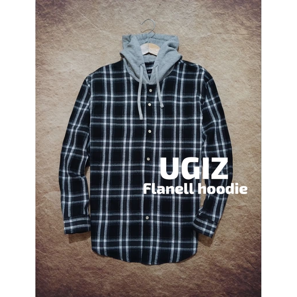 shirt flanell hoodie UGIZ bahan tebal bekas recomend